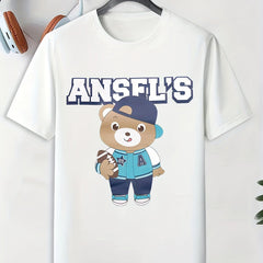Men's Bear Pattern T-Shirt Active Breathable Tee