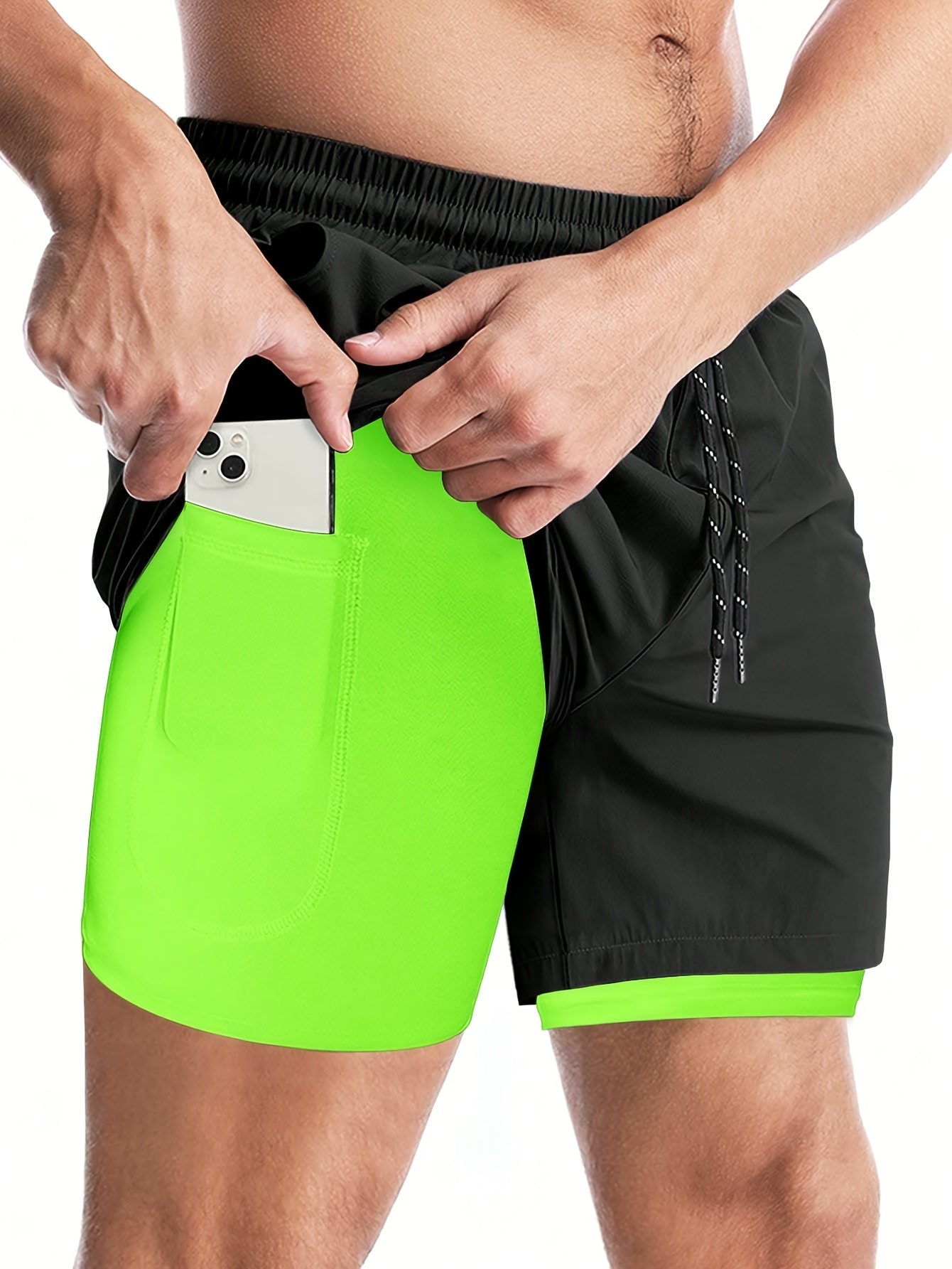 Men's 2 in 1 Double Layer Quick Drying Sports Shorts