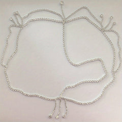 Rhinestone Head Chain with Tassel Bridal Head Jewelry
