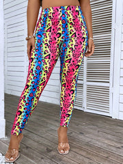 Plus Ombre Leopard Print High Rise Skinny Leggings