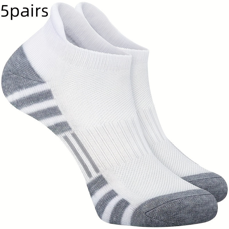5 Pairs Men's Breathable Ankle Socks Spring Autumn Leisure Running Sports Socks