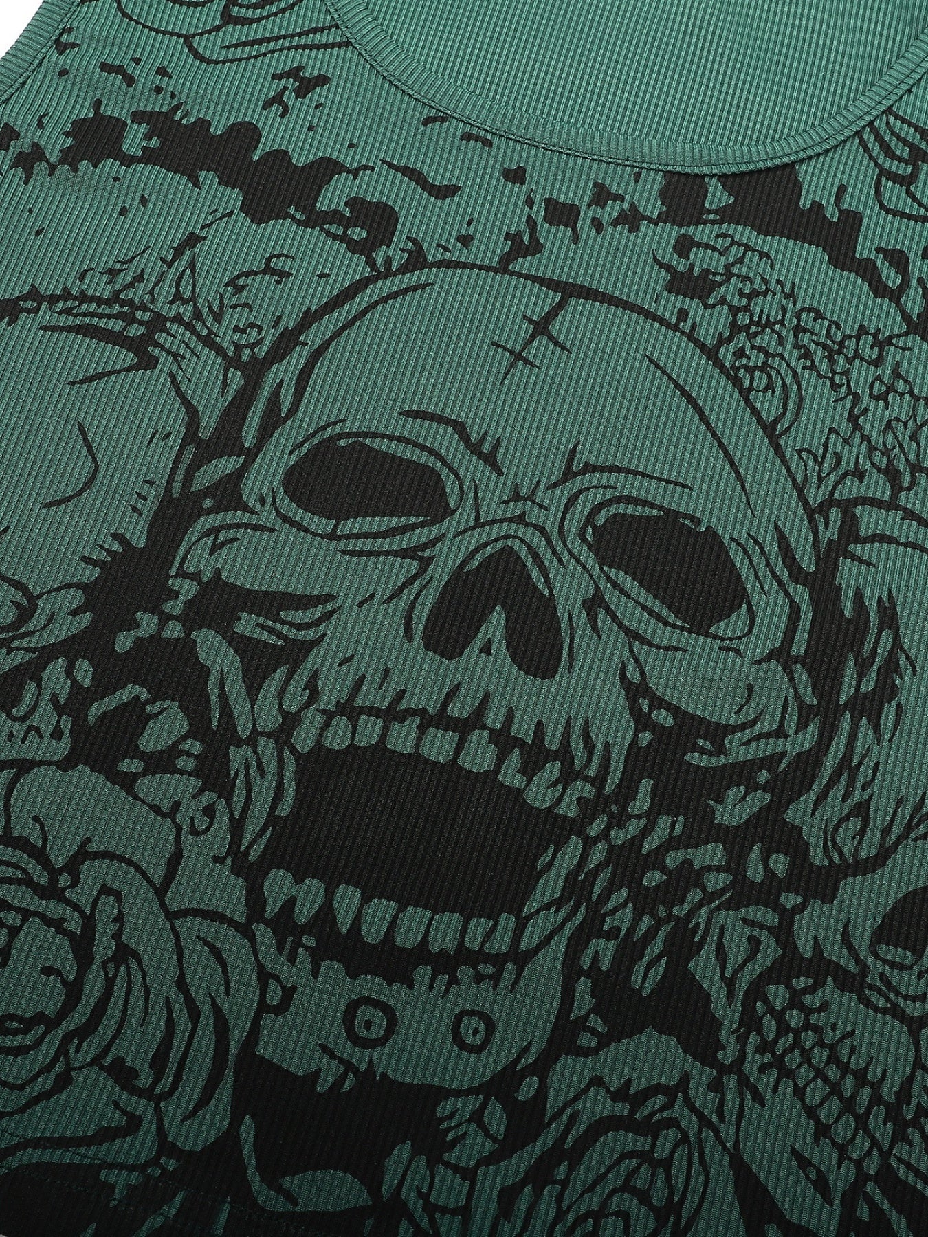 Y2K Grunge Skull & Rose Print Tank Top