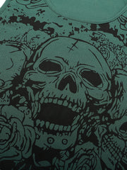 Y2K Grunge Skull & Rose Print Tank Top