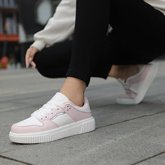 Casual Platform Sneakers Women Thick Sole Lace-up Skate Shoes