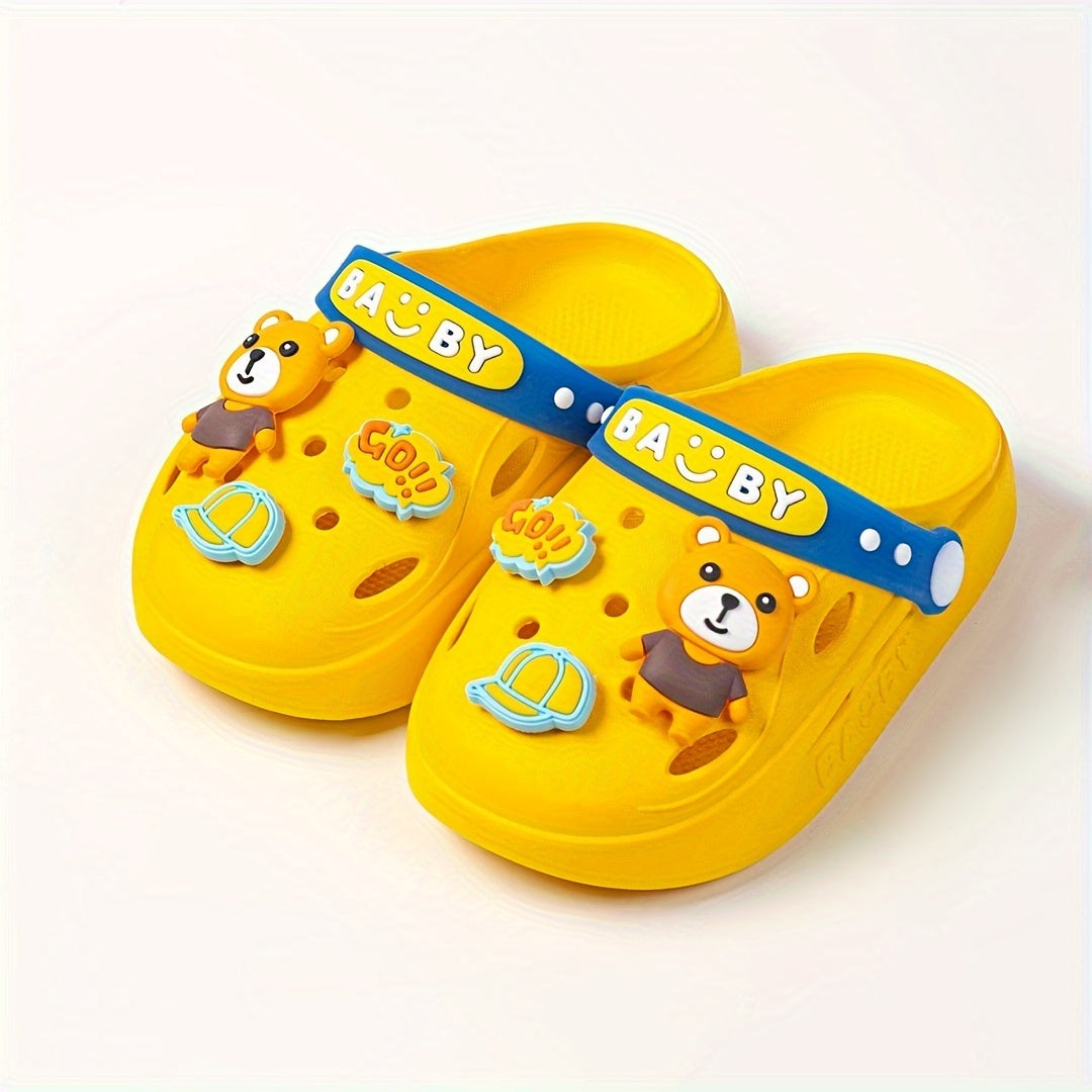 JIAGEYA Boys Casual Clogs w/ Cartoon Charms, Lightweight Anti Slip, All Seasons