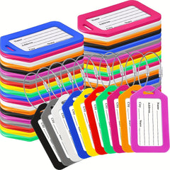 10 Green Luggage Tags with Keychain Attachment