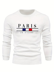 Men's Knitted Sweater Classic PARIS Pattern Crew Neck
