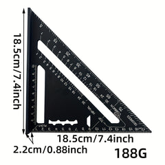 17 78 Cm Woodworking Triangle Ruler Right Angle Protractor Aluminum Alloy