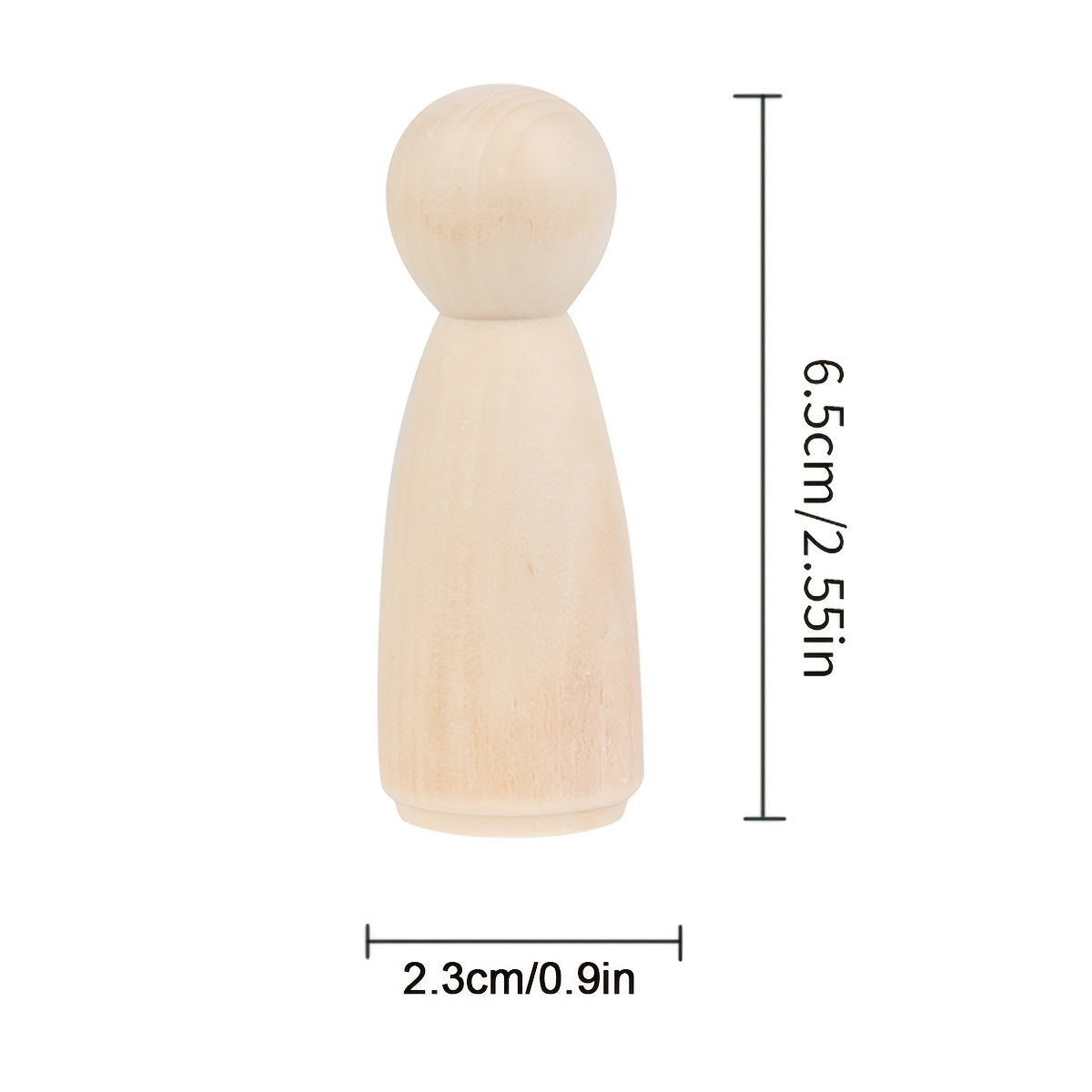 20 Pcs Unfinished Wooden Peg Dolls Natural Wood Figures