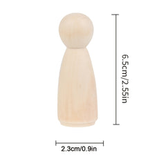 20 Pcs Unfinished Wooden Peg Dolls Natural Wood Figures