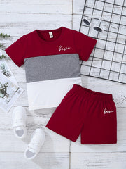 Boys Casual Outfit T-Shirt & Shorts Summer Clothes Set