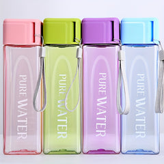 Square Water Cup Portable Leak-proof Plastic Bottle For Outdoor Sports