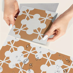 Orange Floor Mosaic Tile Sticker 9pcs