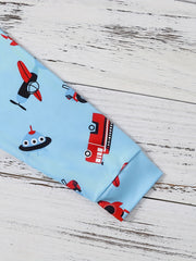 2pcs Vehicle Pattern Toddler Kid's Pajamas Set Boy's Loungewear