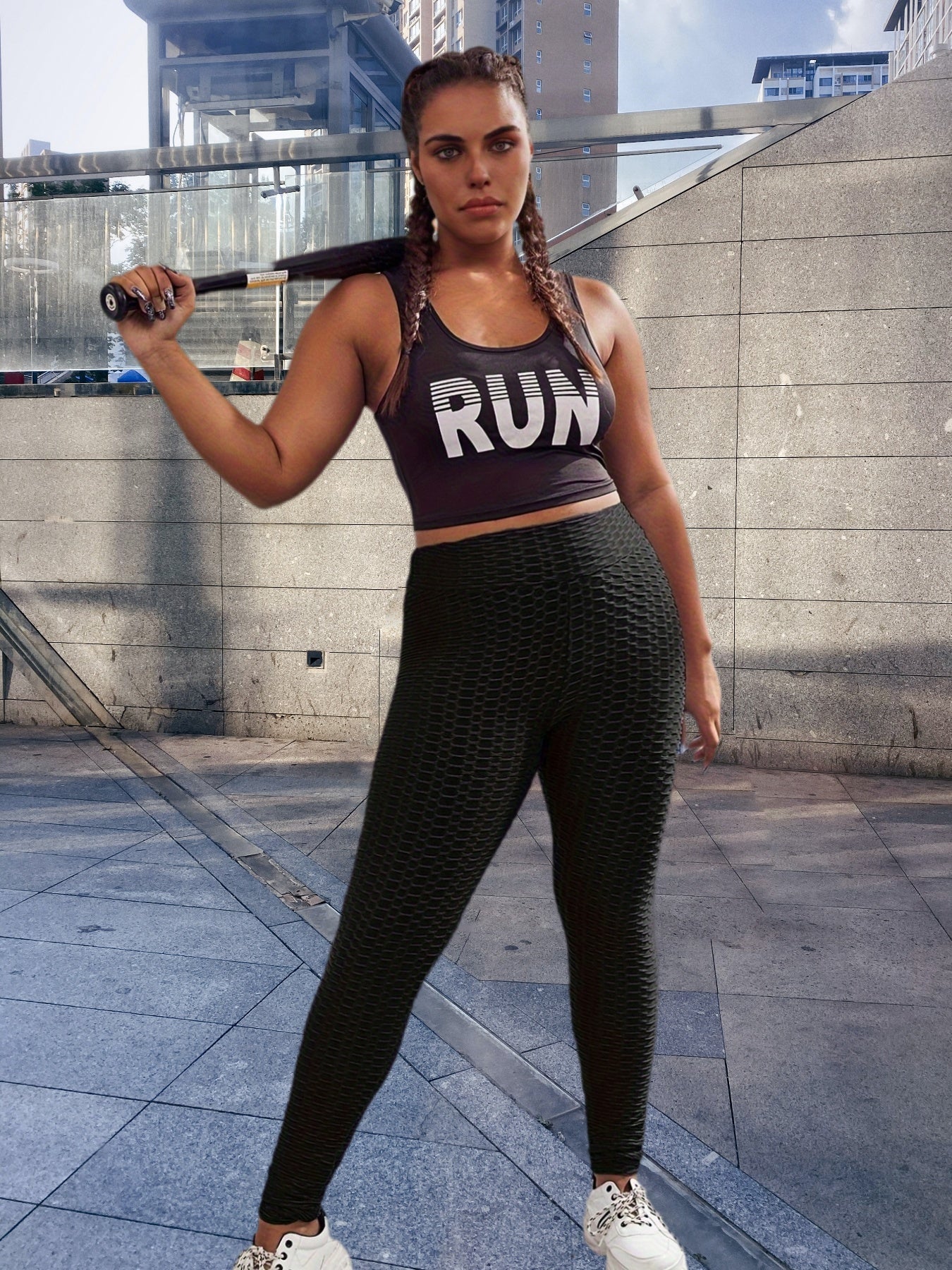 Honeycomb Textured High Rise Leggings