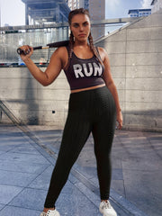 Honeycomb Textured High Rise Leggings