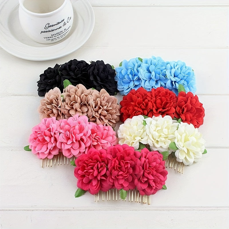 Flower Hair Comb Bridal Hair Comb Side Comb Floral Hair Accessories For Wedding
