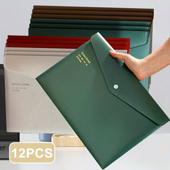 12pcs A4 Snap Button File Bag for Students