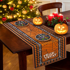 Spider Web Pumpkin Table Runner 33x182 cm Halloween Decor