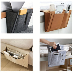 Stylish Bedside Hanging Storage Bag with Phone Remote and Tissue Holder