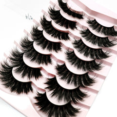 7 Pairs Full Strip Eyelashes Thick Curling 18mm Fluffy False Eyelashes