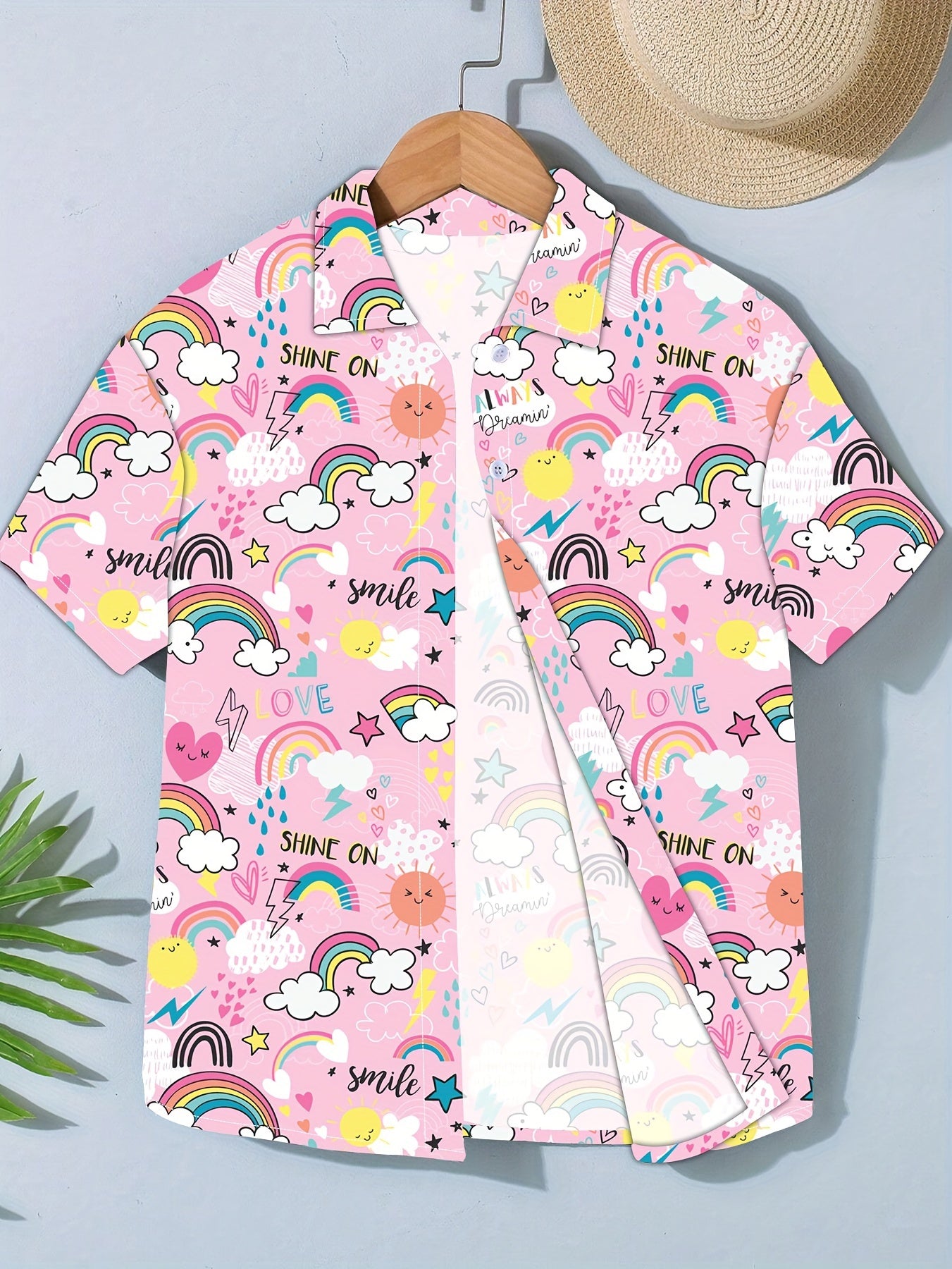 Kids Cartoon Graphic Short Sleeve Shirt