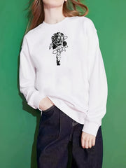 Graphic Print Crew Neck Pullover Sweatshirt