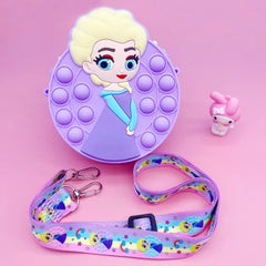 Kid's Cartoon Silicone Messenger Bag with Coin Purse