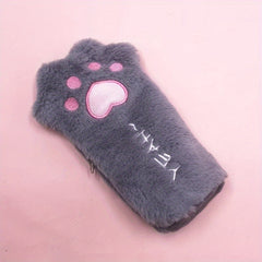 Adorable Cat Claw Pen Bag Plush Large Capacity Stationery for Students