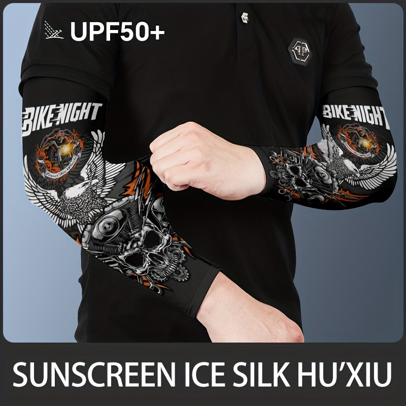 Elastic Sunscreen Cooling Sleeves for Cycling Fishing Driving