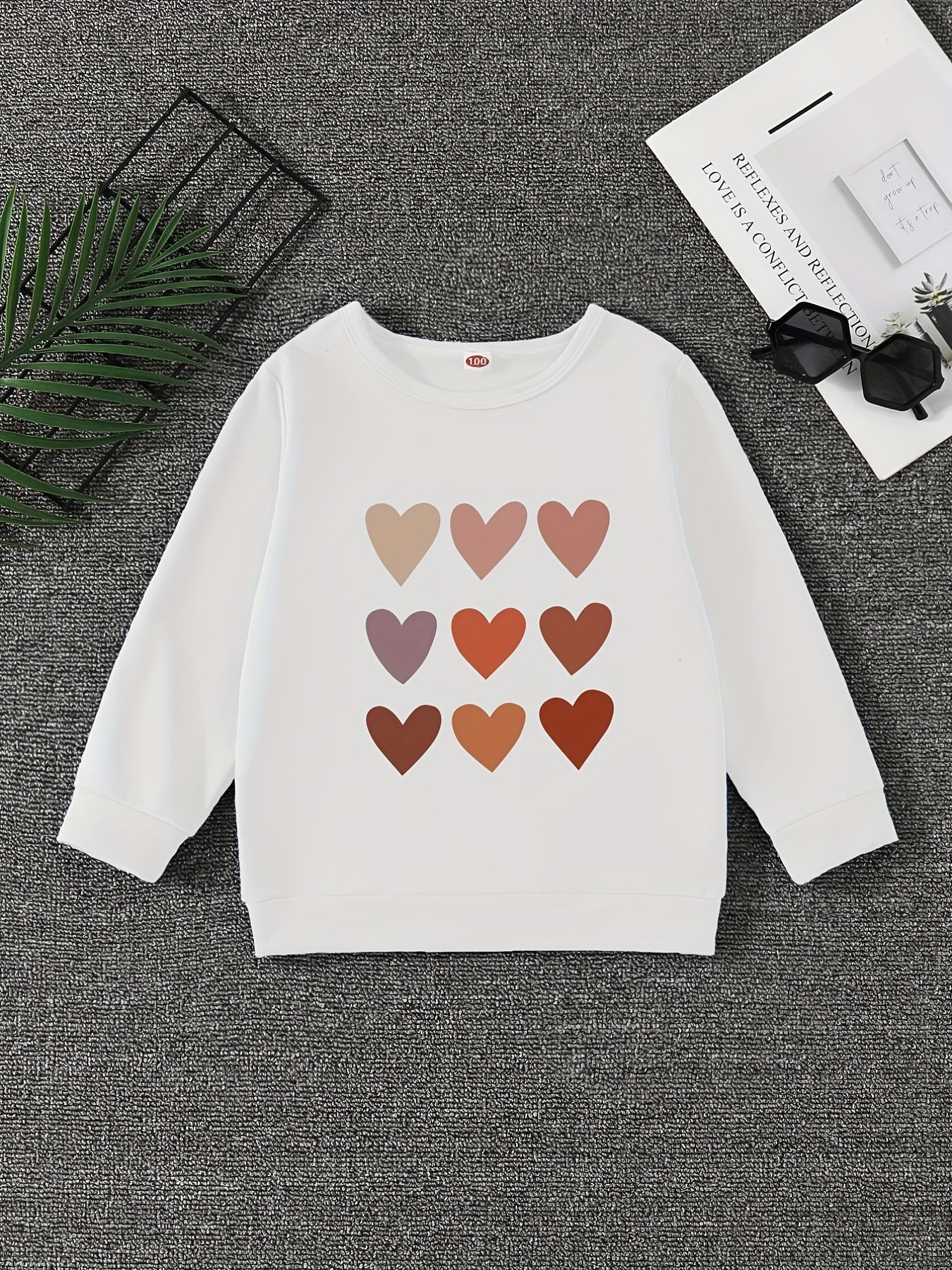 Girls' Hearts Graphic Sweatshirt Pullovers Long Sleeve Tops