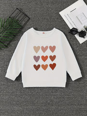 Girls' Hearts Graphic Sweatshirt Pullovers Long Sleeve Tops