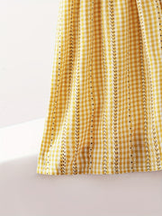 Girls Casual Plaid Loose Fit Pants For Kids Summer