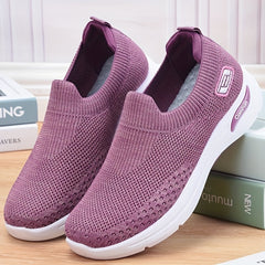 Women's Breathable Knit Slip-On Sneakers Comfortable Outdoor Shoes