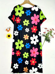 Floral Print Short Sleeve Nightdress