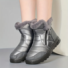 Women's Waterproof Non slip Snow Boots Thickened Zipper Winter Warm Hiking Boots