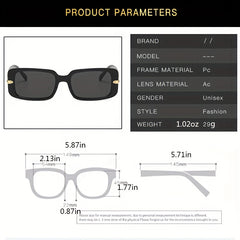 Y2K Square Sunglasses Metal Clover Hollow Glasses UV400