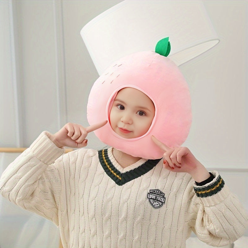 Holiday Party Headgear Soft Peach Plush Hat Photo Props Cartoon