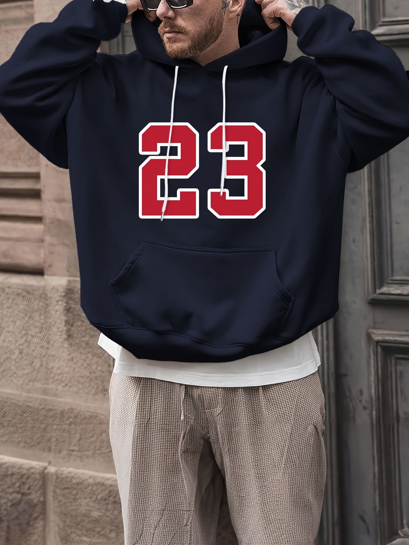 23 Print Hoodies For Men Graphic Hoodie With Kangaroo Pocket