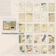 50pcs Vintage Ephemera Bundle Junk Journal Kit Scrapbook Supplies Paper
