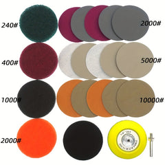 21pcs Car Headlight Lens Restoration Repair Kit Polishing Cleaner Tool