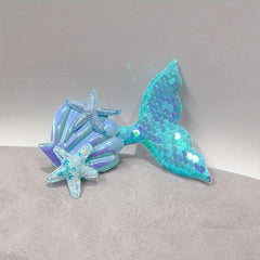 Girls Mermaid Tail Hair Clips Starfish Shell Headwear