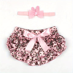 Baby Shorts Cashew Flower Pattern Satin PP Pants Set