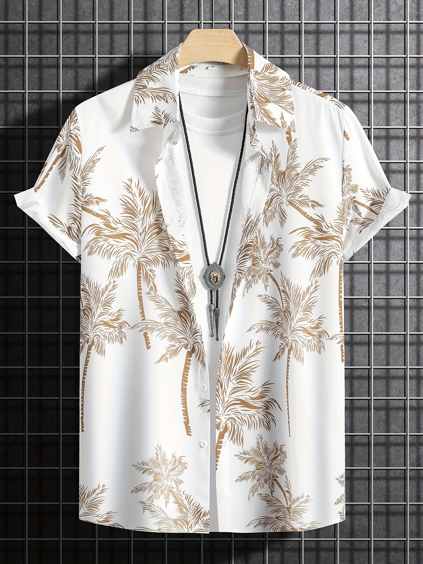 Palm Tree Pattern Hawaiian Shirt Men's Summer Vacation Resort