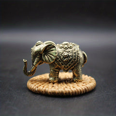 Solid Brass Elephant Keychain Men Handle Antique Pendant