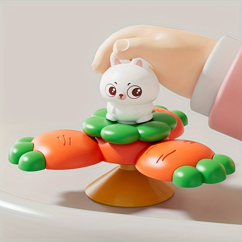 Colorful Suction Cup Spinner Toy Cartoon Animal Rotating Suction Cup Toy Green D