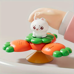 Colorful Suction Cup Spinner Toy Cartoon Animal Rotating Suction Cup Toy Green D