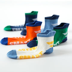 5 Pairs Boys Casual Mesh Socks with SMART Print
