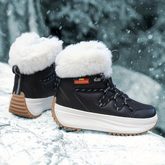 Plush Lined Thermal Snow Boots Chunky Non Slip Snow Shoes