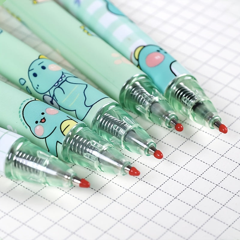6pcs Matcha Green Dinosaur Gel Pen Set 0.5 Bullet Carbon Student Brush Pen